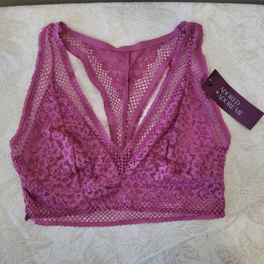 Adored by Adore Me, Women's Jenny Bralette, Red , Large *NWT*
